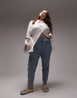 Shirts*Topshop Curve Seersucker Shirt In White