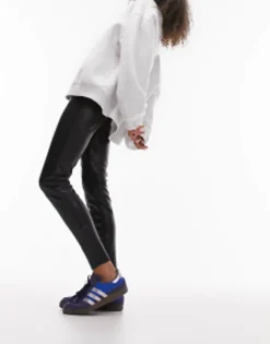 Trousers & Leggings*Topshop Faux Leather Skinny Fit Trouser In Black