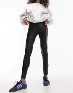 Trousers & Leggings*Topshop Faux Leather Skinny Fit Trouser In Black