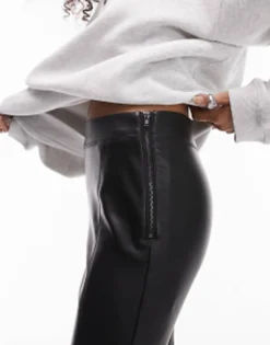 Trousers & Leggings*Topshop Faux Leather Skinny Fit Trouser In Black