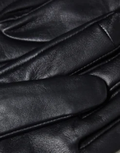 Gloves*Topshop Gia Long Leather Glove In Black