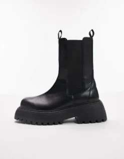 Chelsea Boots*Topshop Kellis Chunky Chelsea Boot In Black