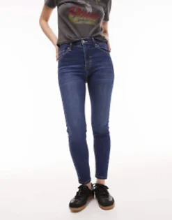 Petite*Topshop Petite Jamie Jeans In Rich Blue