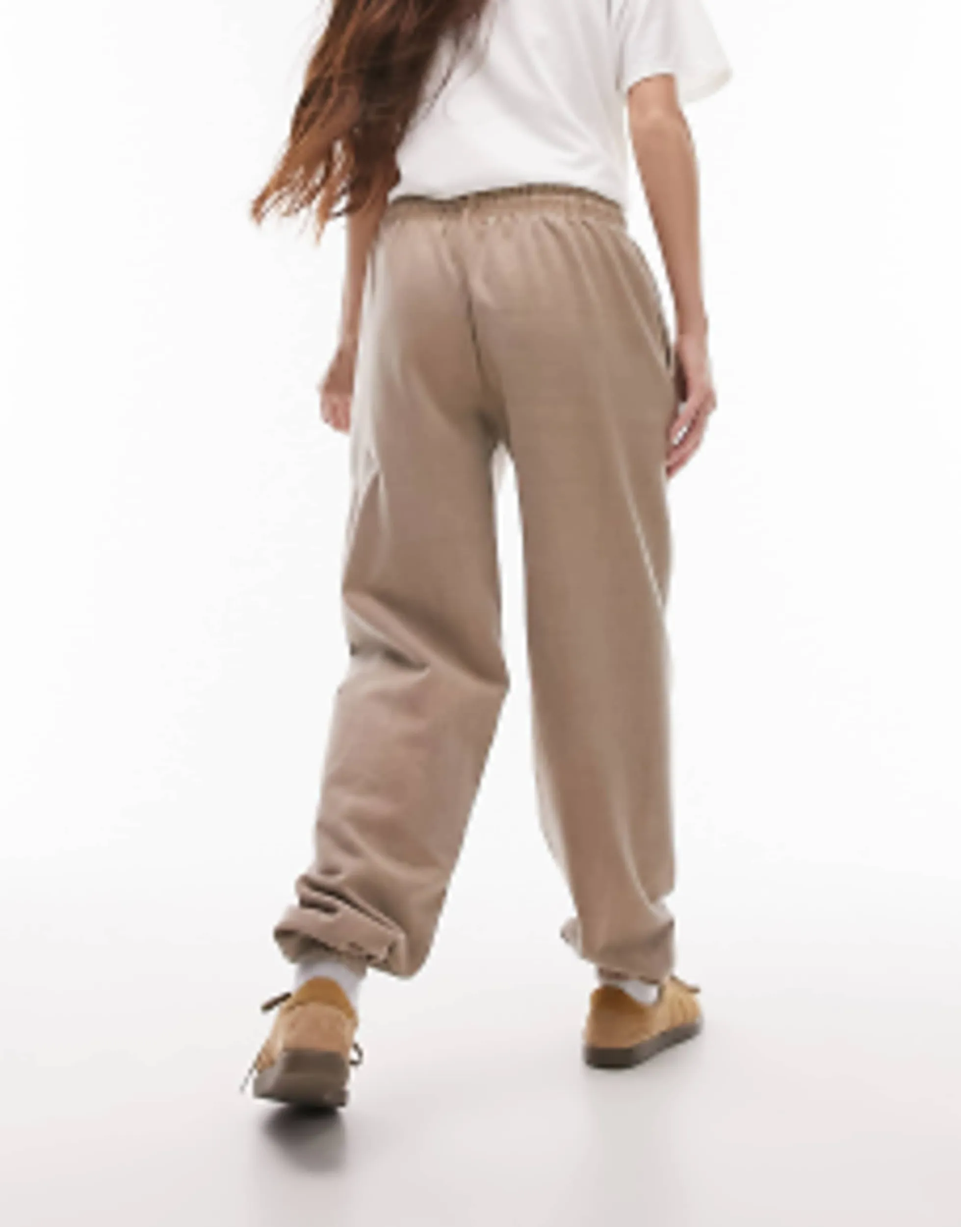Tracksuits & Joggers*Topshop Plain Vintage Wash Oversized Cuff Jogger In Taupe Chocolate