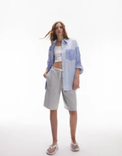 Shirts*Topshop Stripe Mix And Match Shirt In Blue