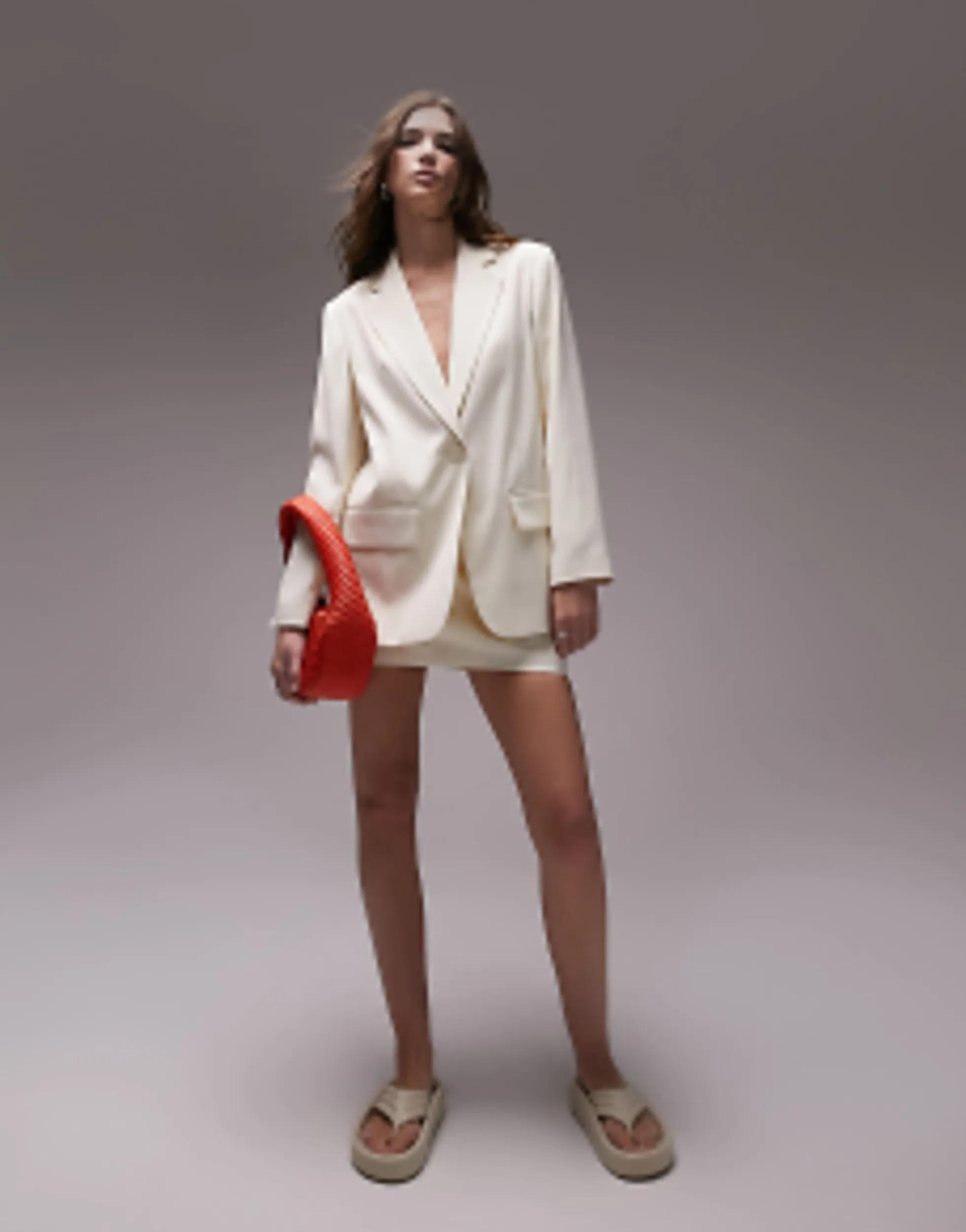 Suits & Tailoring*Topshop Tailored Skirt And Blazer Co-Ord In Ivory