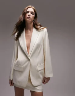 Suits & Tailoring*Topshop Tailored Skirt And Blazer Co-Ord In Ivory