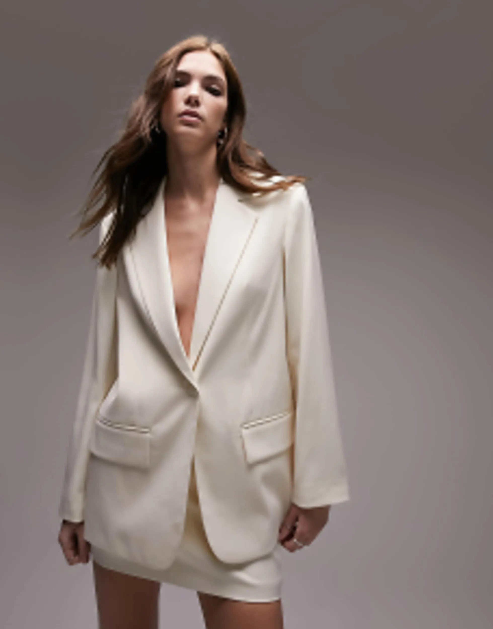 Suits & Tailoring*Topshop Tailored Skirt And Blazer Co-Ord In Ivory