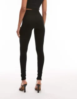 Tall*Topshop Tall Full Length Heavy Weight Legging With Deep Waistband In Black