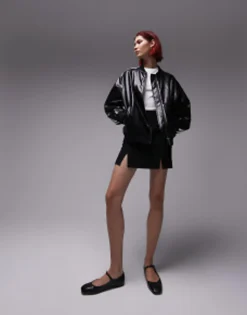 Tall*Topshop Tall Tailored Pelmet Mini Skirt In Black