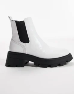 Chelsea Boots*Topshop Wide Fit Bella Chunky Chelsea Boot In White