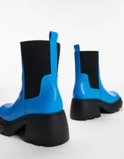 Chelsea Boots*Topshop Wide Fit Margot Chunky Chelsea Boot In Blue