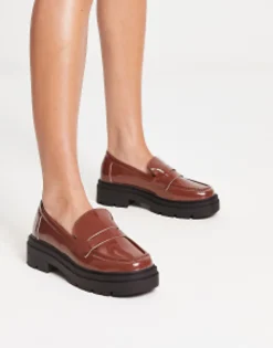 Loafers*Truffle Collection Chunky Loafers In Choc Chocolate