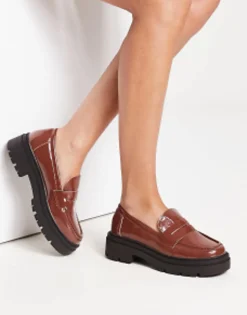 Loafers*Truffle Collection Chunky Loafers In Choc Chocolate