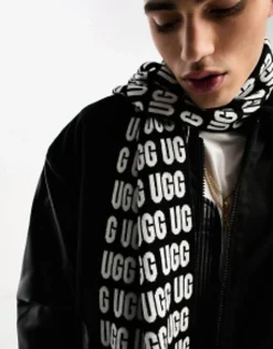 Scarves*UGG Repeat Logo Scarf In Black