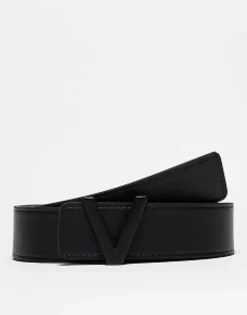 Belts*Valentino Bags Amaretto Belt In With Tonal V Logo Black