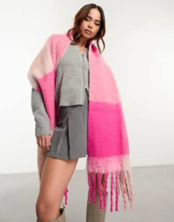 Scarves*Vero Moda Brushed Check Scarf In Pink