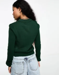 Petite*Vero Moda Petite Knitted Jumper In Dark Green