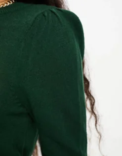 Petite*Vero Moda Petite Knitted Jumper In Dark Green
