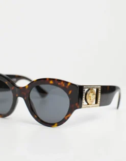 Sunglasses*Versace Oversized Round Sunglasses In Tortoiseshell Brown