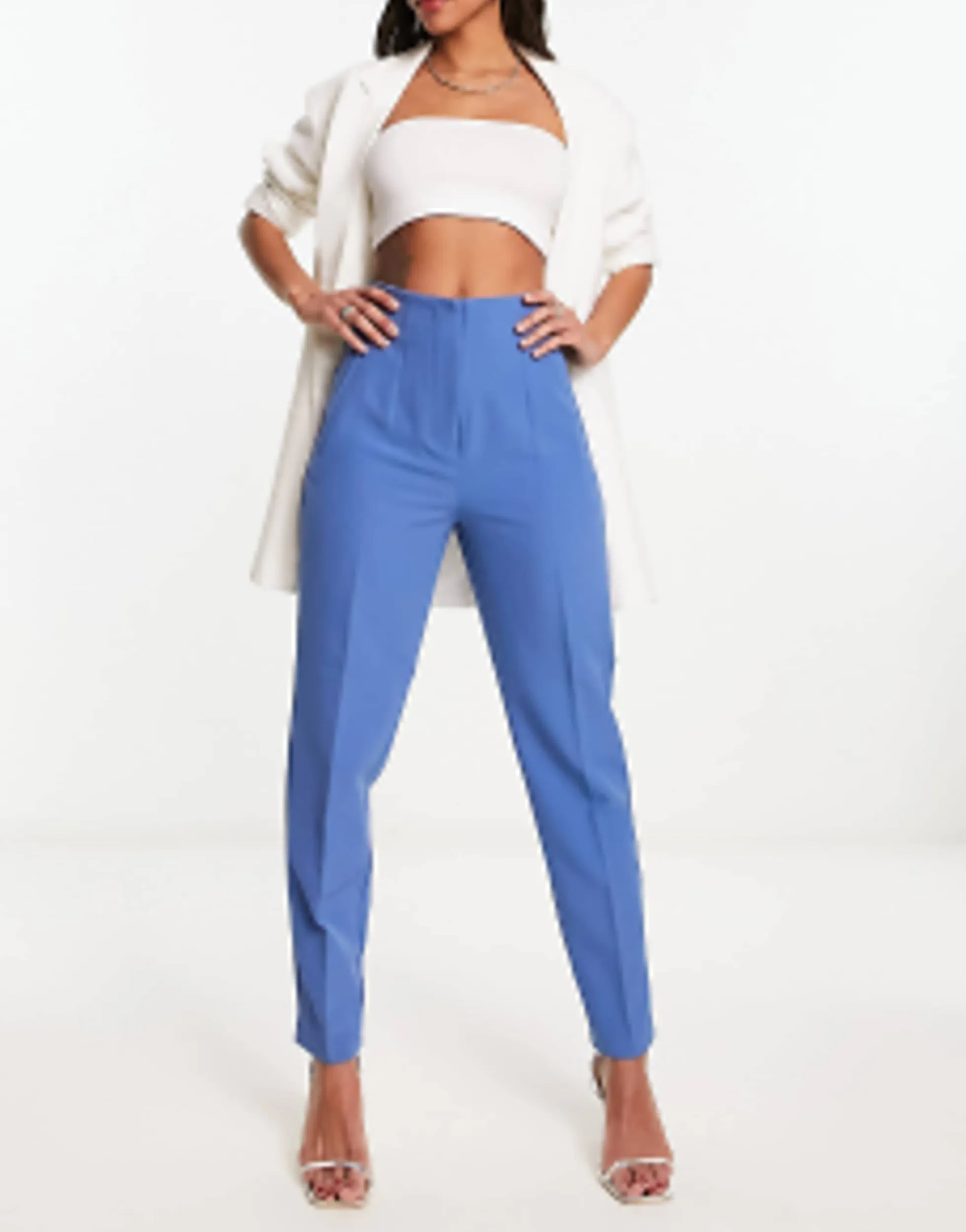 Suits & Tailoring*Vila Tailored Asymmetric Blazer And Cigarette Trouser Co-Ord In Blue
