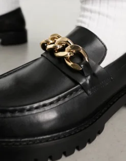 Loafers*WALK LONDON Clara Chain Loafers In Leather Black