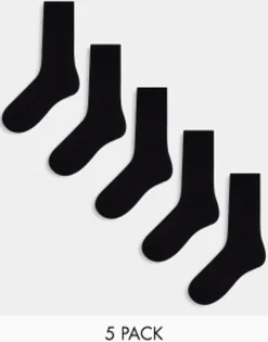 Gifts*Weekday Ribbed Socks 5-Pack In Black