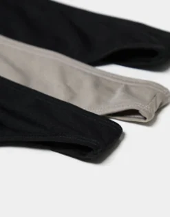 Multipacks*Weekday Soul Thong 3-Pack In Black And Grey Black/Grey
