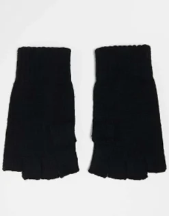 Gloves*Weekday Unisex Wood Fingerless Gloves In Black