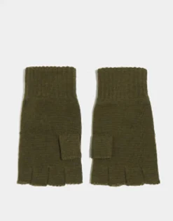 Gloves*Weekday Wood Fingerless Gloves In Khaki