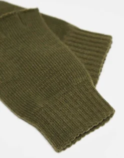 Gloves*Weekday Wood Fingerless Gloves In Khaki