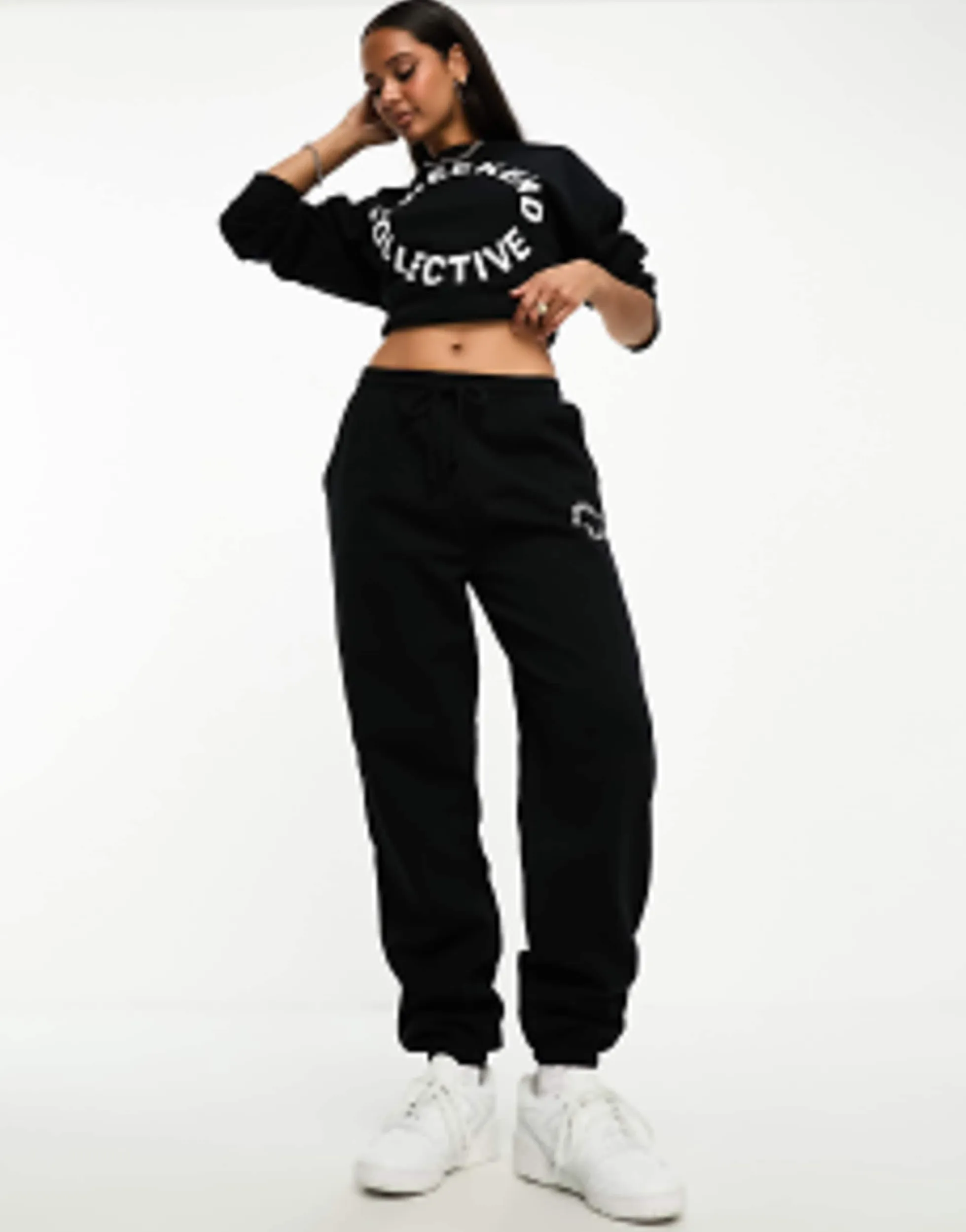 Tracksuits & Joggers*WEEKEND COLLECTIVE Co-Ord Oversized Jogger And Sweatshirt With Logo In Blac