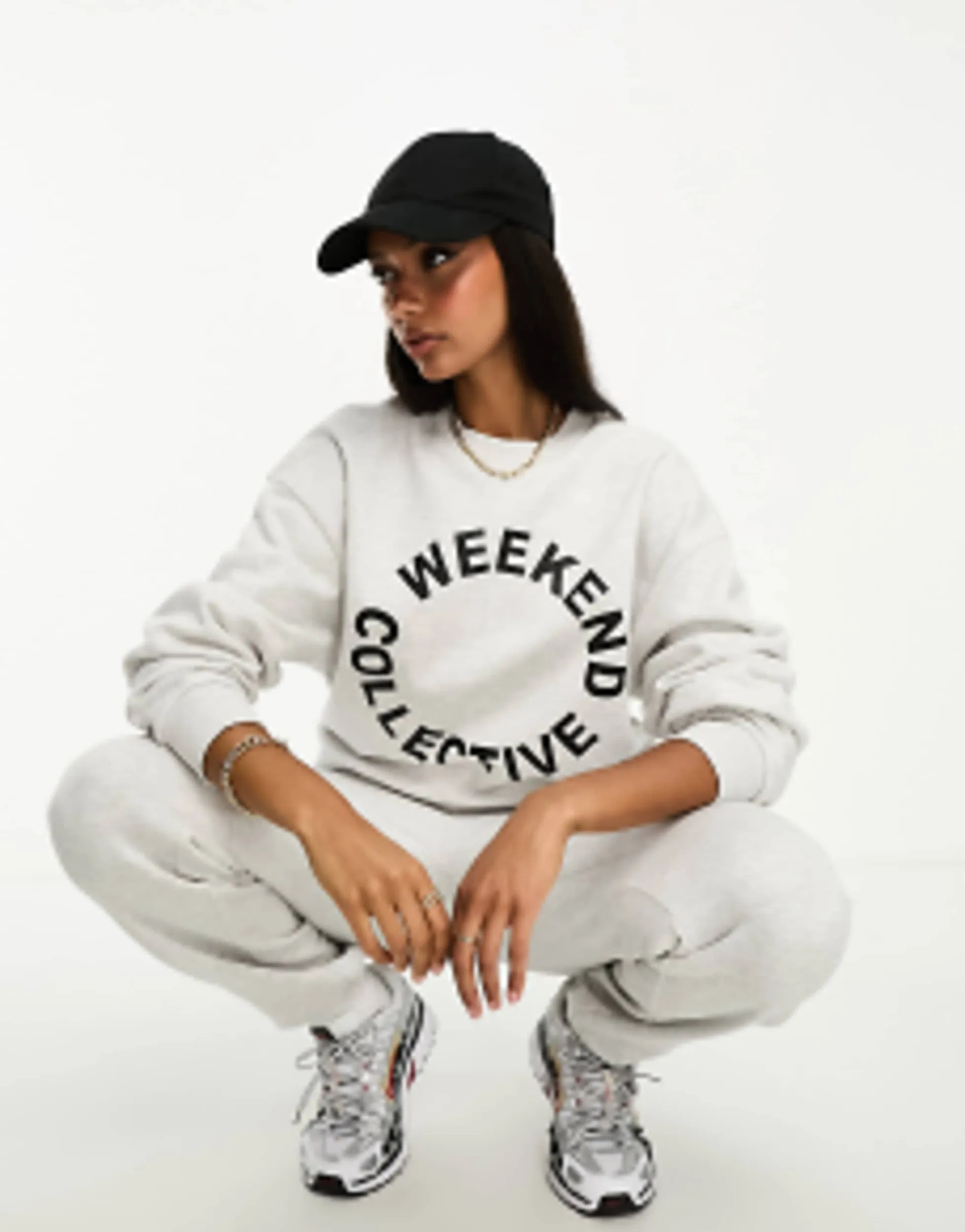 Tracksuits & Joggers*WEEKEND COLLECTIVE Co-Ord Oversized Jogger And Sweatshirt With Logo In Grey