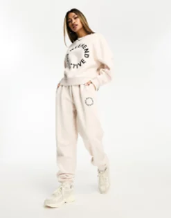 Tracksuits & Joggers*WEEKEND COLLECTIVE Co-Ord With Black Logo In Oatmeal Marl