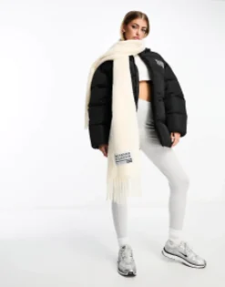 Scarves*WEEKEND COLLECTIVE Fluffy Blanket Scarf With Woven Label Cream
