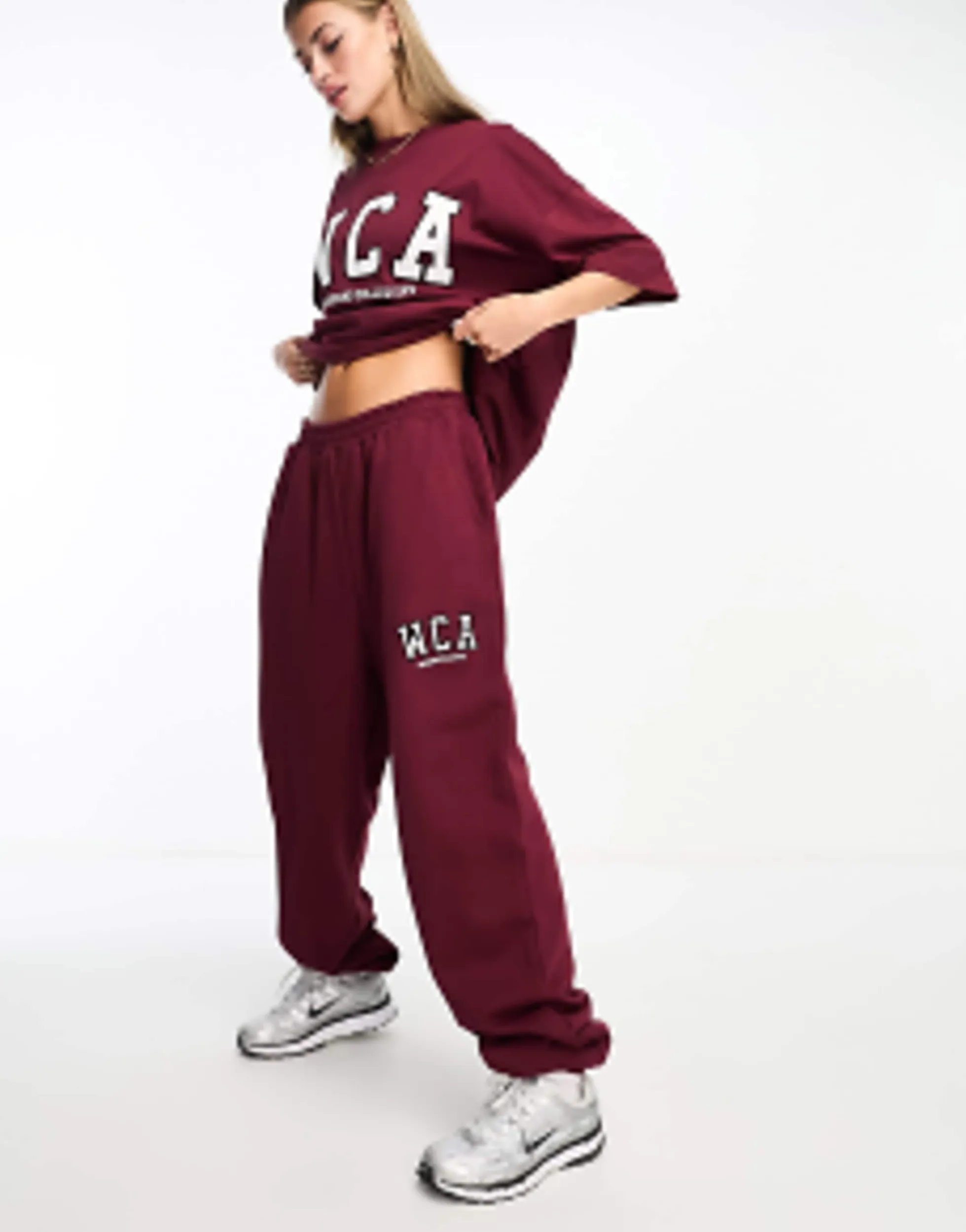 Tracksuits & Joggers*WEEKEND COLLECTIVE Oversized Jogger And Tshirt With Wca Logo In Burgundy